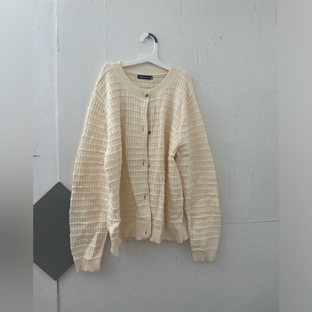 PrettyGarden Cream Button-Up Women's Cardigan